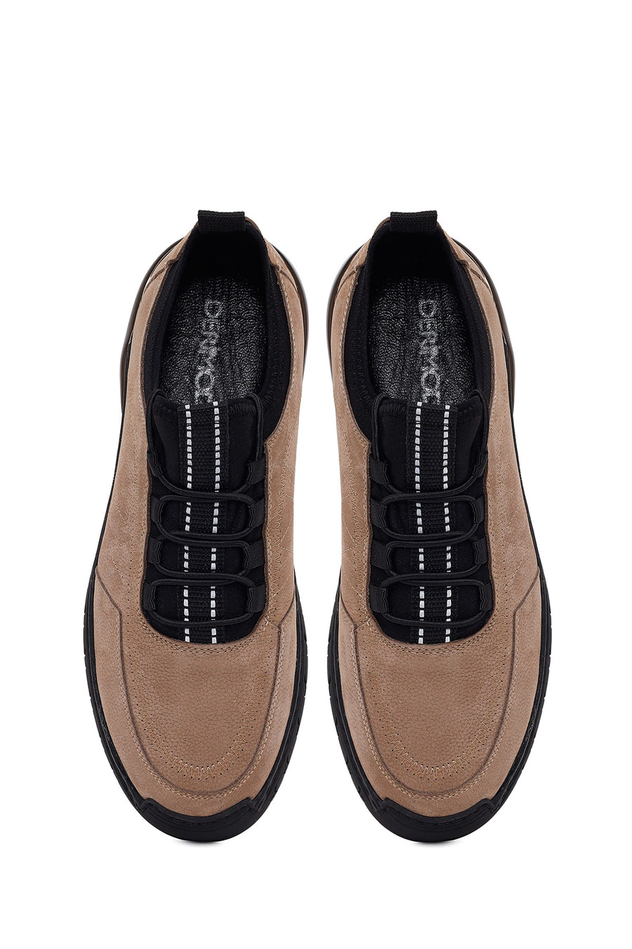 Erkek Vizon Bağcıklı Nubuk Deri Sneaker