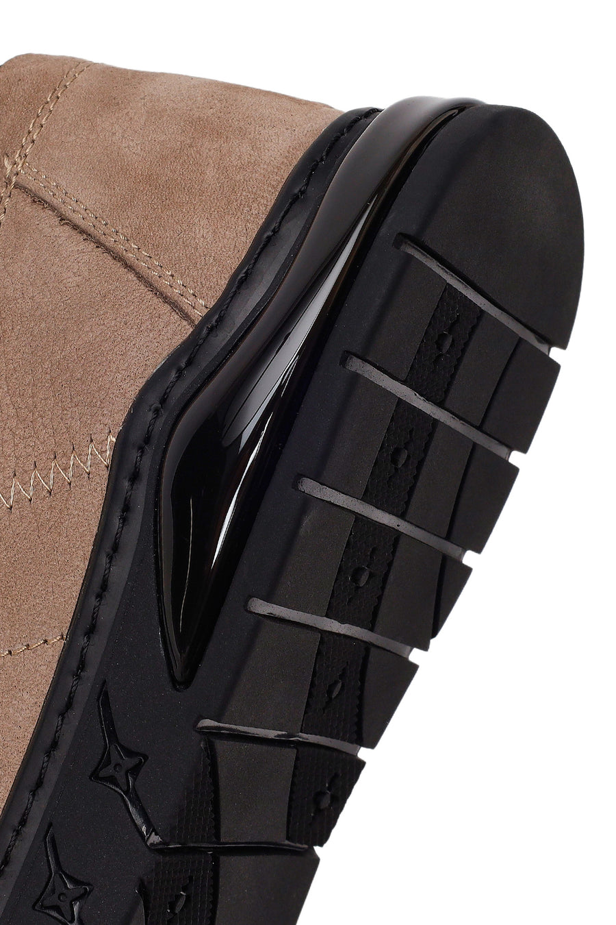 Erkek Vizon Bağcıklı Nubuk Deri Sneaker