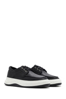 Men's Black Lace-Up Thick-Soled Leather Casual Shoes | Derimod