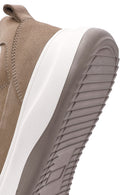 Men's Mink Lace-Up Thick-Soled Nubuck Leather Sneakers | Derimod