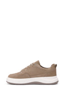 Men's Mink Lace-Up Thick-Soled Nubuck Leather Sneakers | Derimod