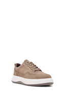 Men's Mink Lace-Up Thick-Soled Nubuck Leather Sneakers | Derimod