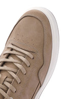 Men's Mink Lace-Up Thick-Soled Nubuck Leather Sneakers | Derimod