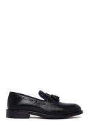 Male Black Tasselled Leather Classic Loafer | Derimod