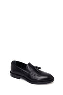 Male Black Tasselled Leather Classic Loafer | Derimod