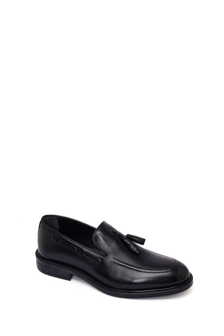 Male Black Tasselled Leather Classic Loafer