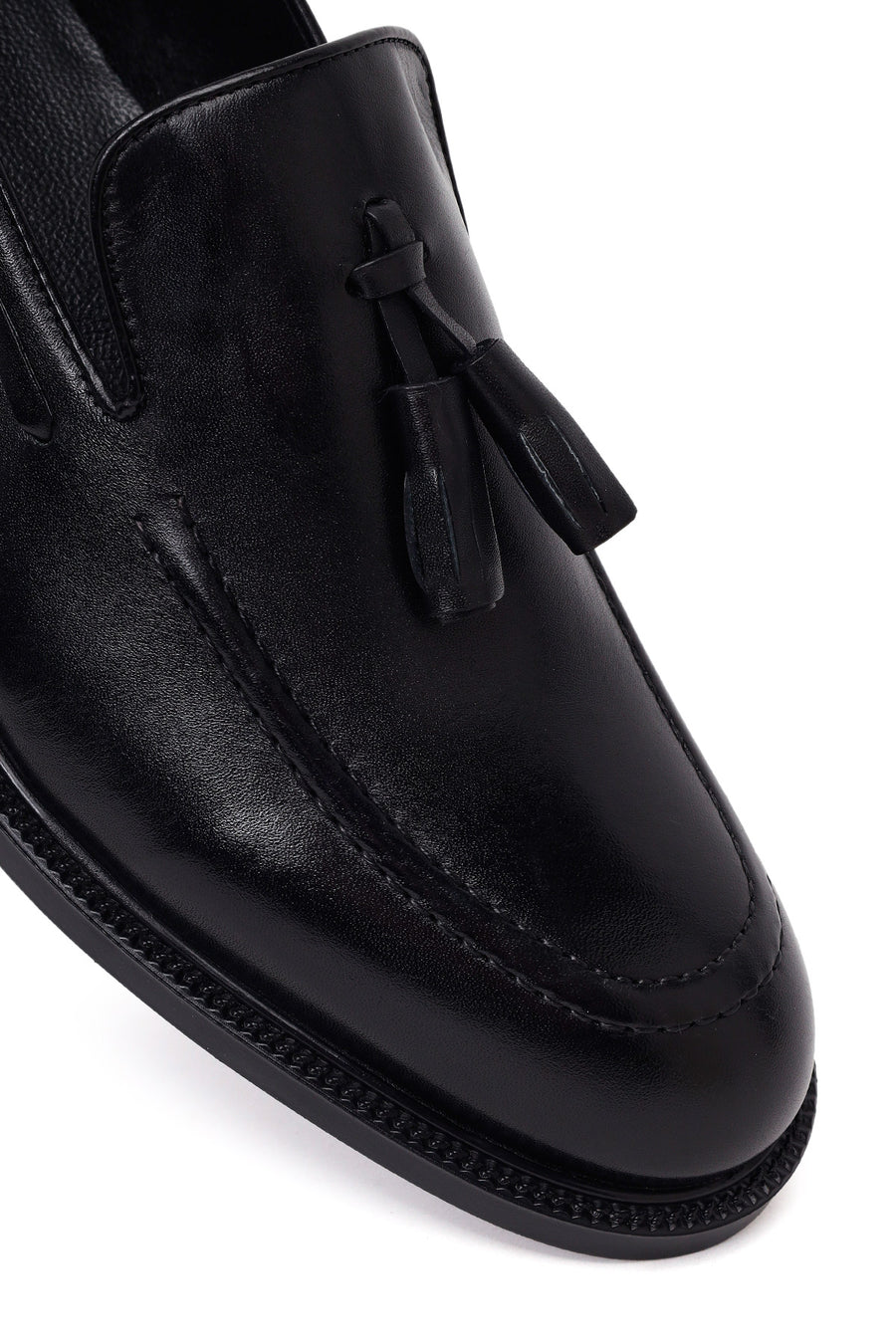 Male Black Tasselled Leather Classic Loafer