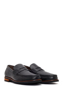 Erkek Siyah Deri Loafer | Derimod