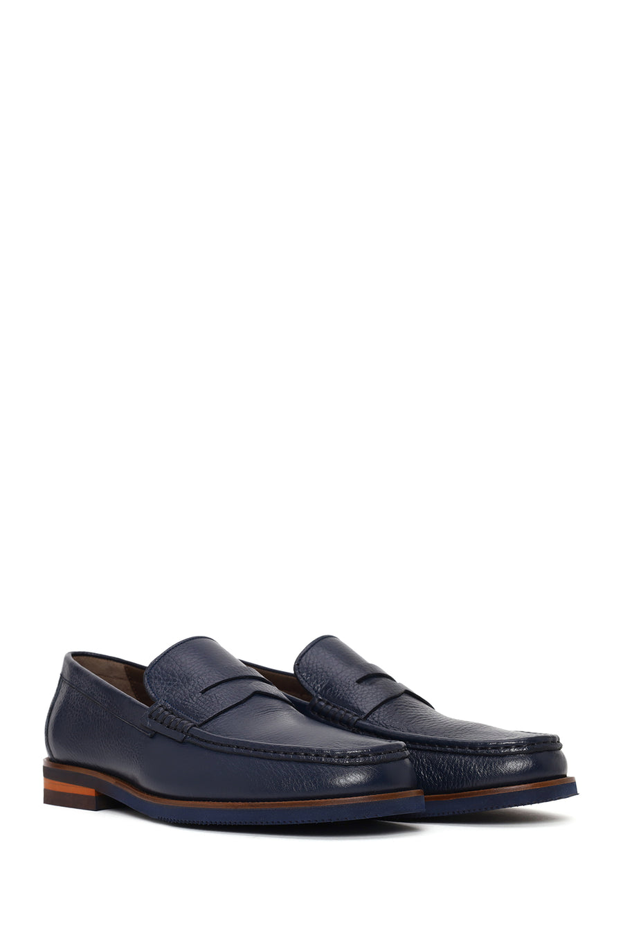 Erkek Lacivert Deri Loafer