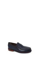 Erkek Lacivert Deri Loafer | Derimod