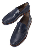 Erkek Lacivert Deri Loafer | Derimod