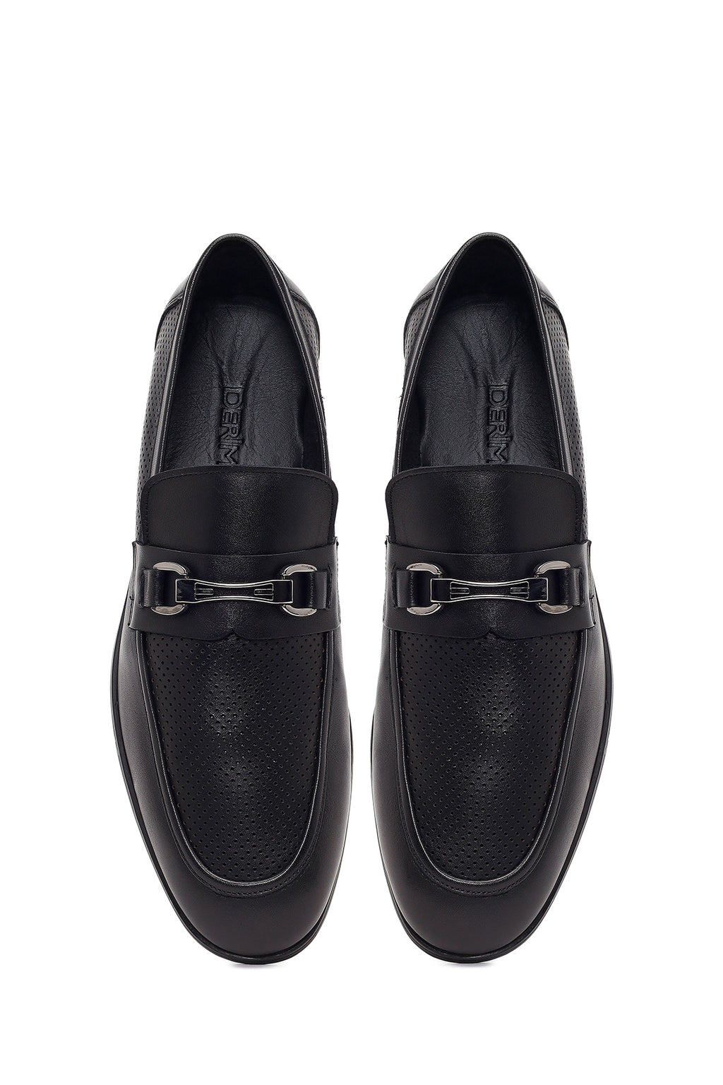Erkek Siyah Tokalı Deri Casual Loafer