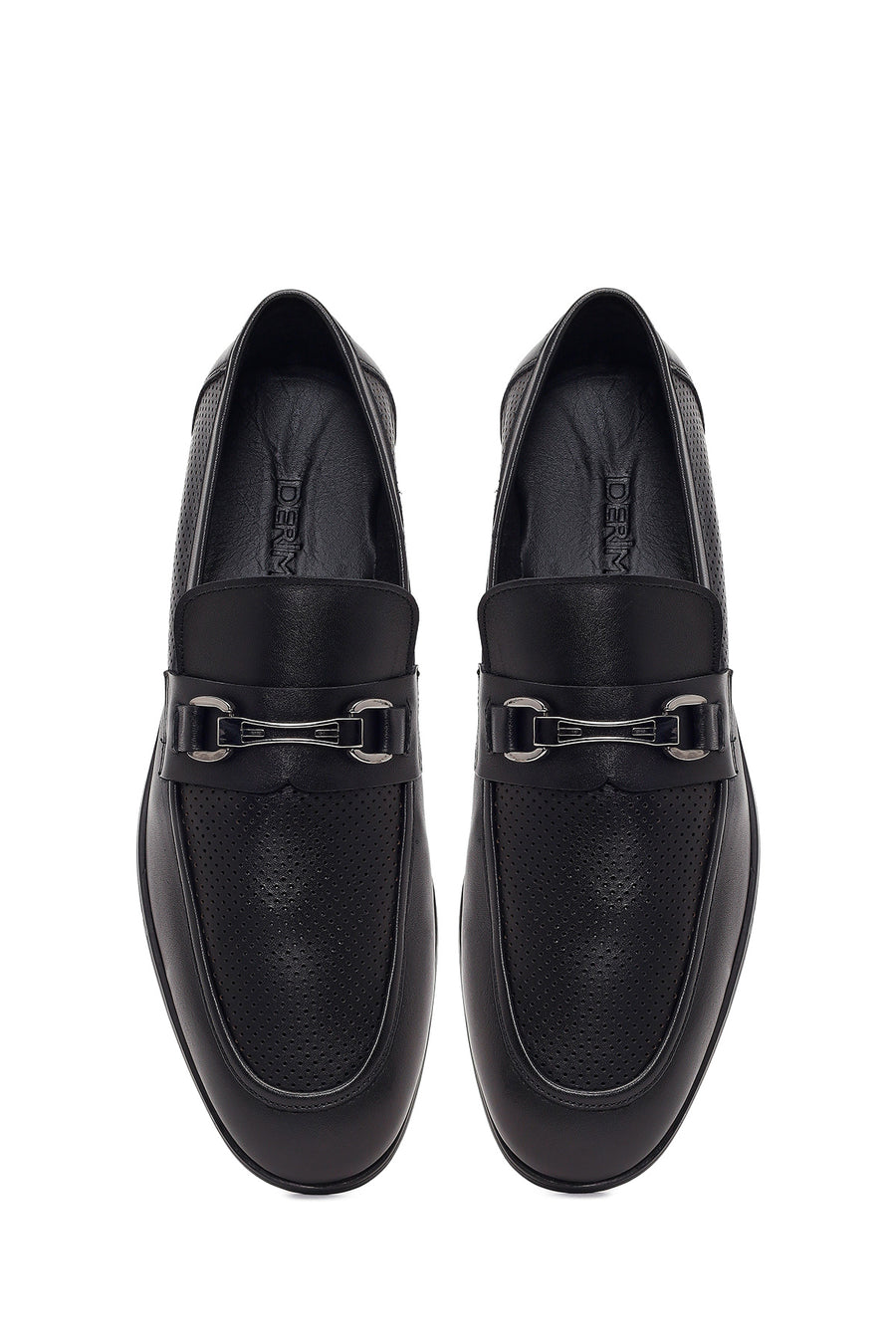 Erkek Siyah Tokalı Deri Casual Loafer