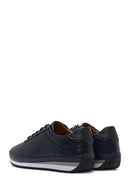 Erkek Lacivert Bağcıklı Deri Casual Sneaker | Derimod