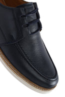 Men's Navy Blue Lace-up Leather Casual Shoes | Derimod