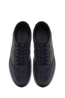Erkek Lacivert Bağcıklı Deri Casual Sneaker | Derimod