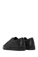 Erkek Siyah Bağcıklı Deri Sneaker | Derimod
