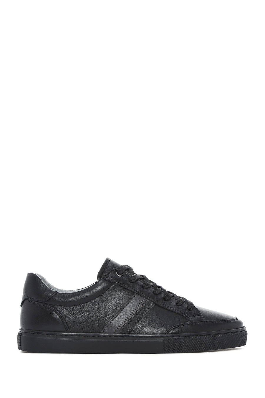 Erkek Siyah Bağcıklı Deri Sneaker 26SFD674618 | Derimod