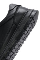 Erkek Siyah Bağcıklı Deri Sneaker | Derimod