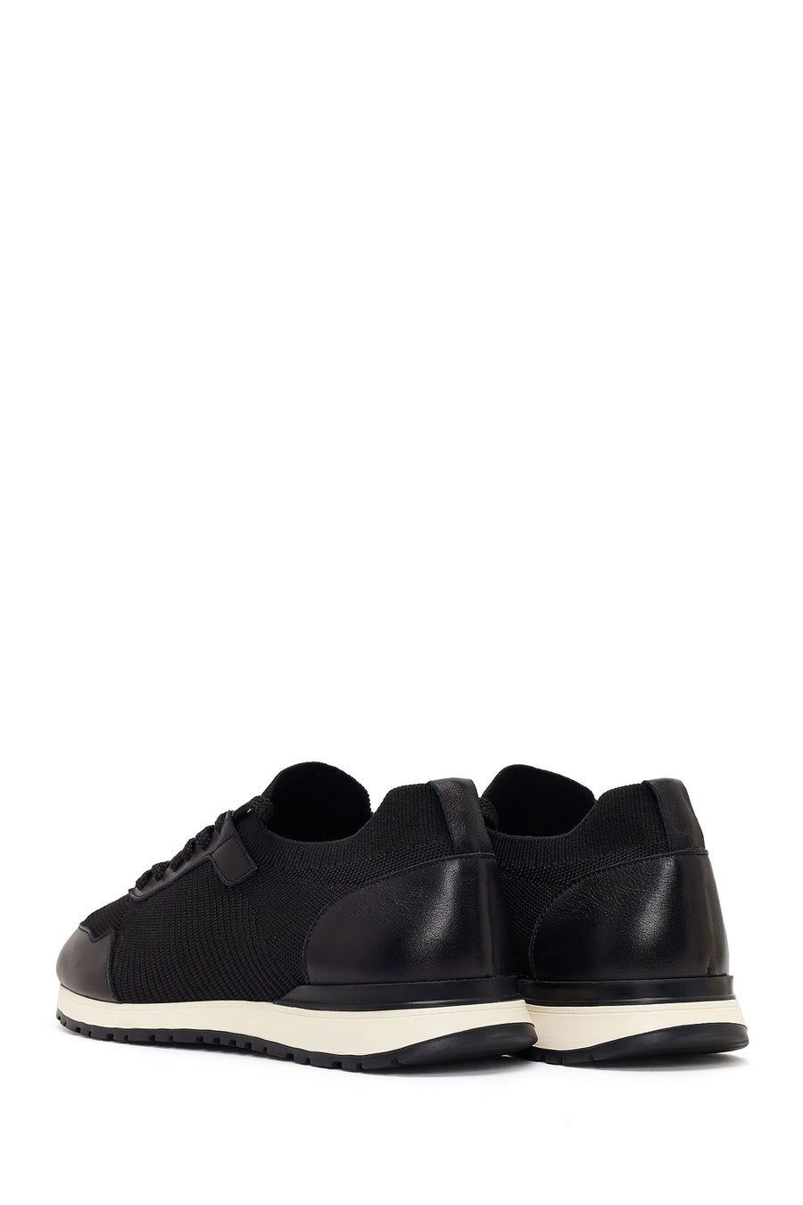 Erkek Siyah Bağcıklı Kumaş Sneaker
