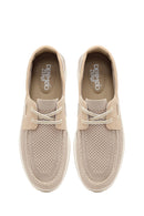 Derimod Zero Men's Beige Lace-Up Fabric Casual Shoes | Derimod