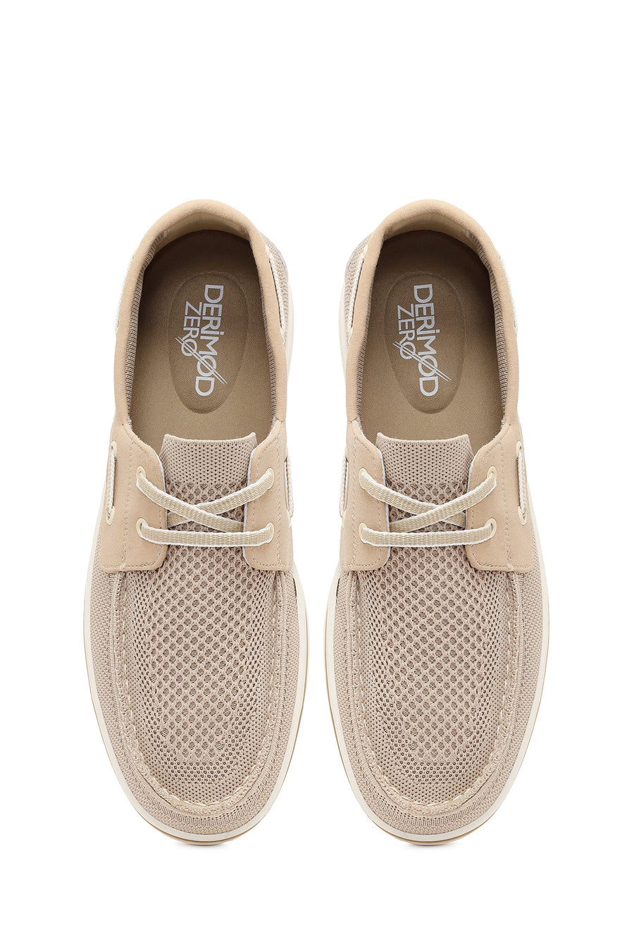 Derimod Zero Men's Beige Lace-Up Fabric Casual Shoes