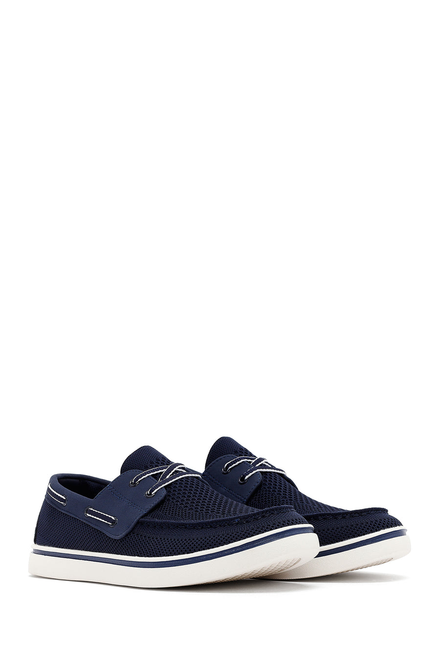 Derimod Zero Men's Navy Blue Lace-Up Fabric Casual Shoes