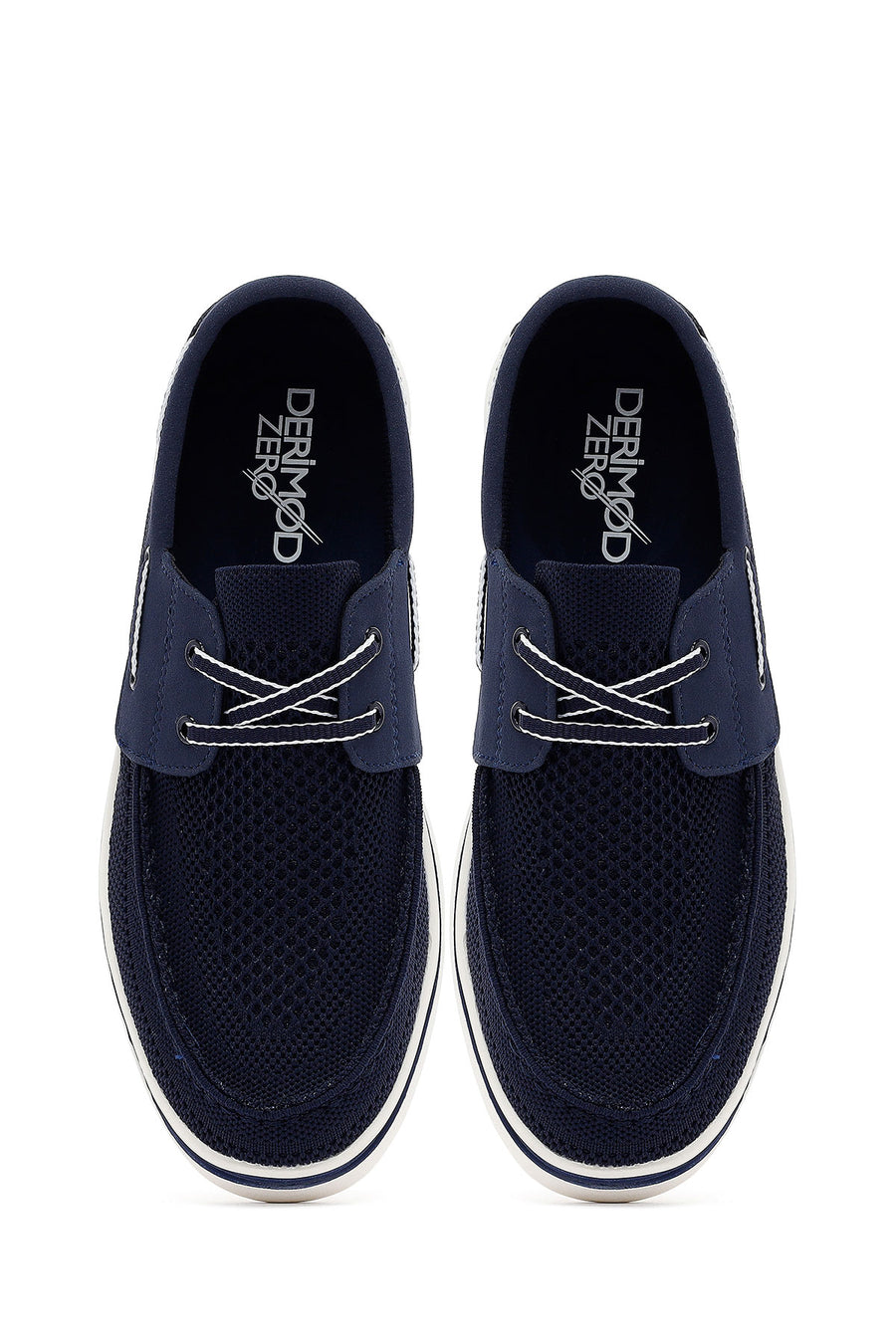 Derimod Zero Men's Navy Blue Lace-Up Fabric Casual Shoes