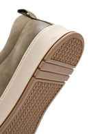 Erkek Haki Bağcıklı Nubuk Deri Sneaker | Derimod