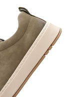 Erkek Haki Bağcıklı Nubuk Deri Sneaker | Derimod