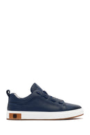 Erkek Lacivert Deri Sneaker | Derimod