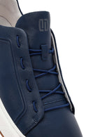 Erkek Lacivert Deri Sneaker | Derimod