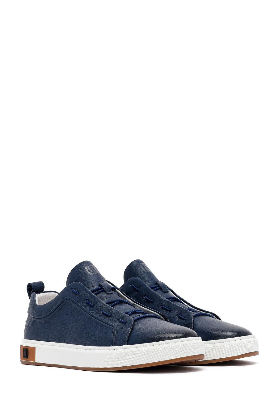 Erkek Lacivert Deri Sneaker