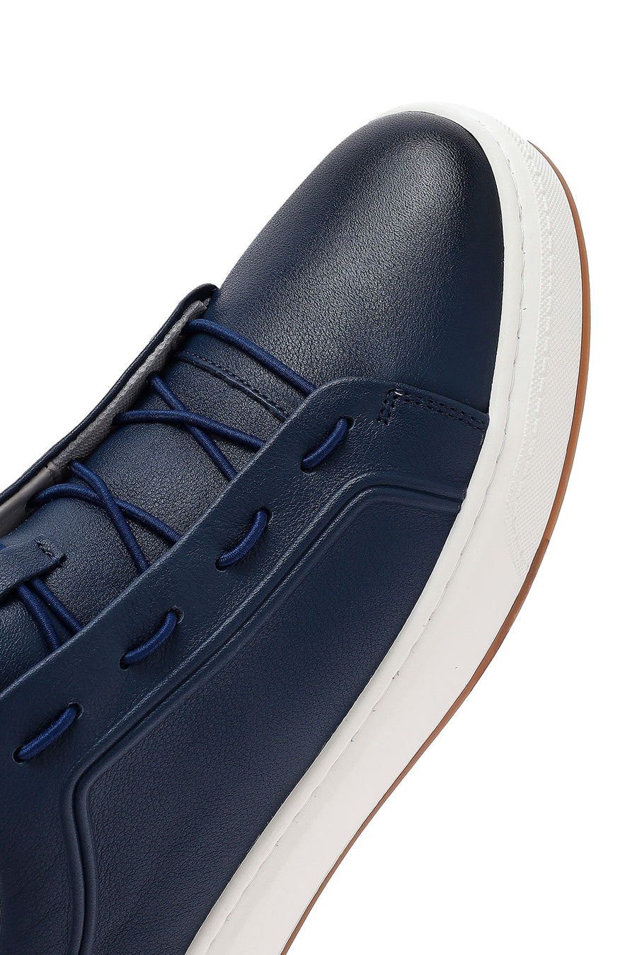 Erkek Lacivert Deri Sneaker