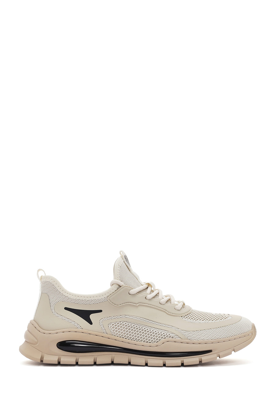 Derimod Zero Erkek Bej Bağcıklı Kalın Tabanlı Kumaş Sneaker 26SFD69156F | Derimod