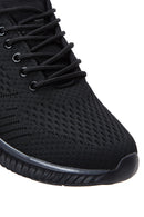Derimod Zero Erkek Siyah Bağcıklı Kalın Tabanlı Kumaş Sneaker | Derimod