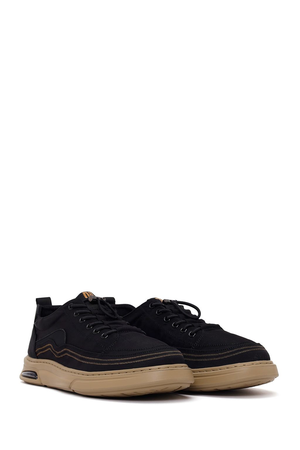Derimoz Zero Erkek Siyah Bağcıklı Kumaş Sneaker