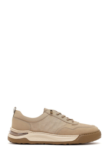 Derimod Zero Erkek Bej Bağcıklı Kalın Tabanlı Kumaş Sneaker 26SFD69216F | Derimod