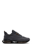 Derimod Zero Men's Gray Lace-Up Thick Soled Fabric Sneaker | Derimod