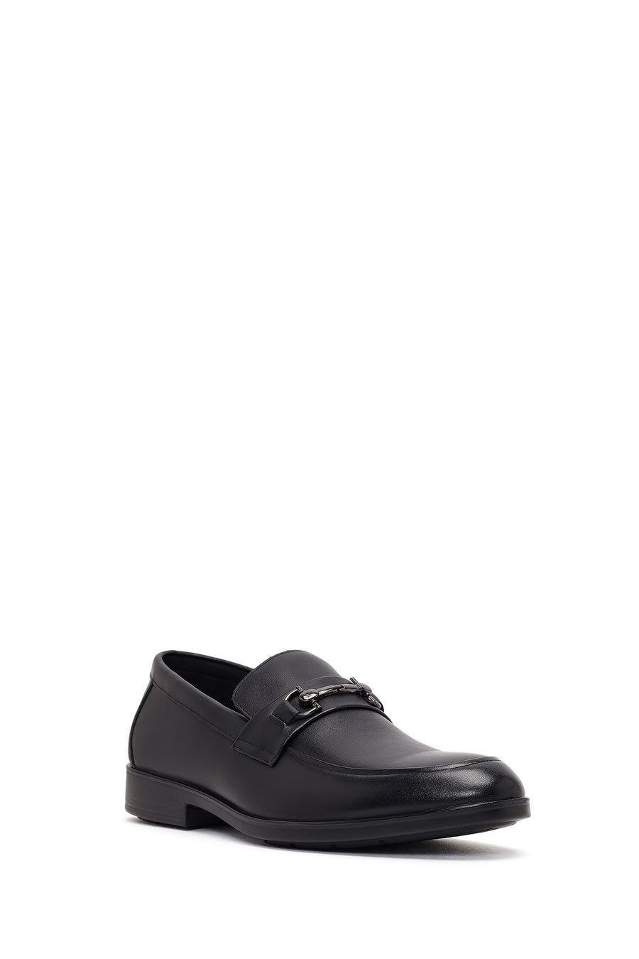 Erkek Siyah Tokalı Deri Klasik Loafer