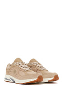 Male Beige Lace-Up Thick-Soled Suede Leather Sneaker | Derimod