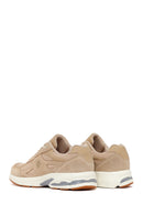Male Beige Lace-Up Thick-Soled Suede Leather Sneaker | Derimod