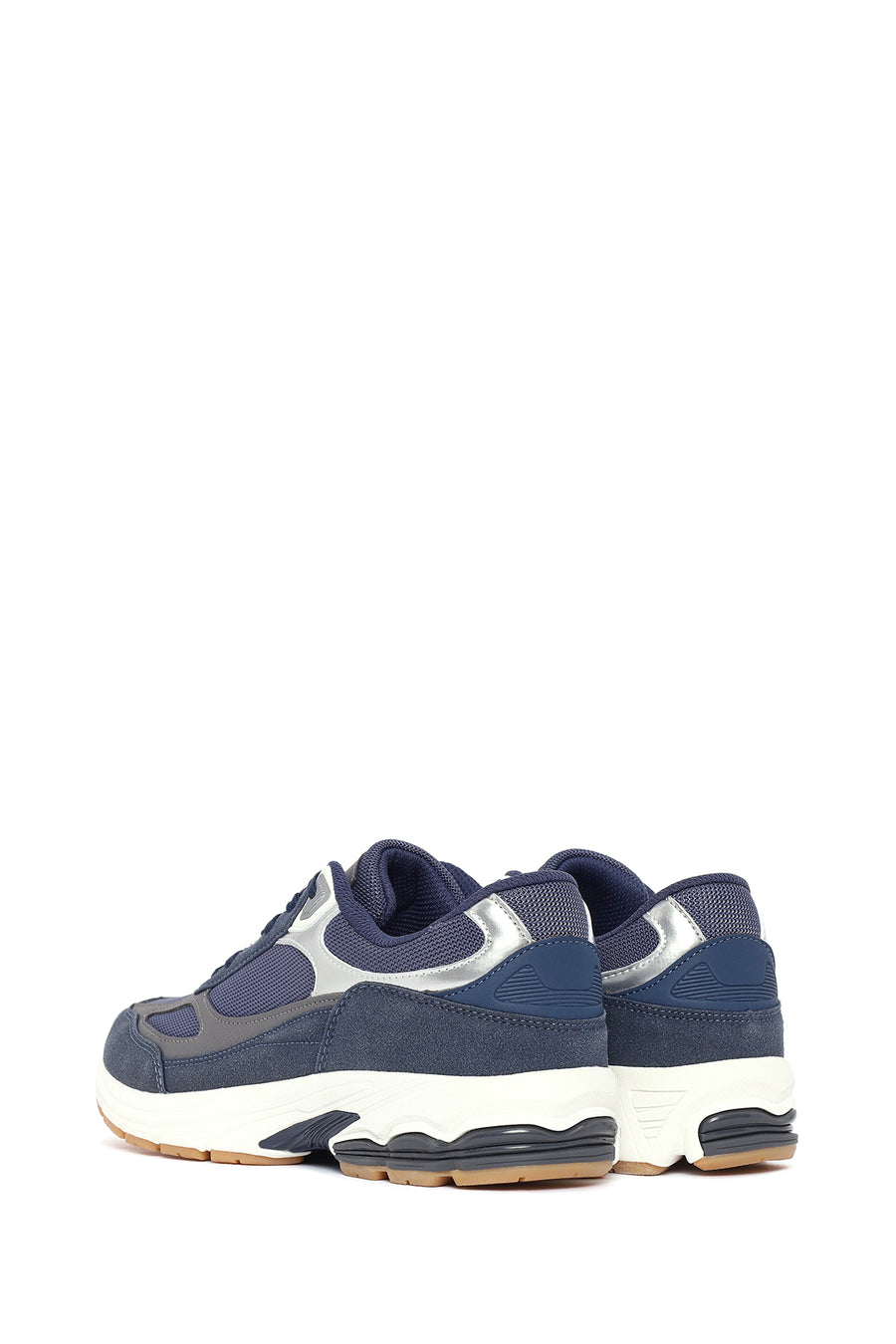 Erkek Lacivert Kalın Tabanlı Bağcıklı Sneaker