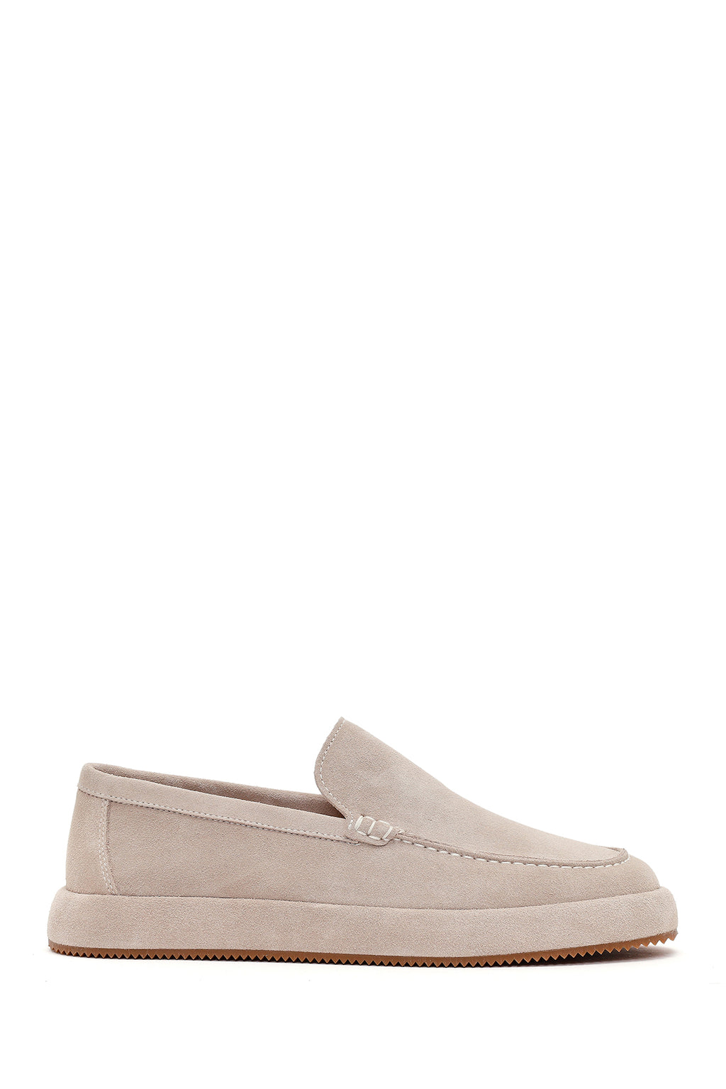 Erkek Gri Süet Deri Casual Loafer