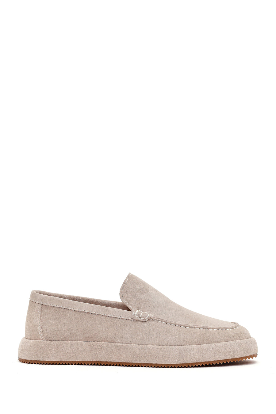 Erkek Gri Süet Deri Casual Loafer 26SFD697510 | Derimod