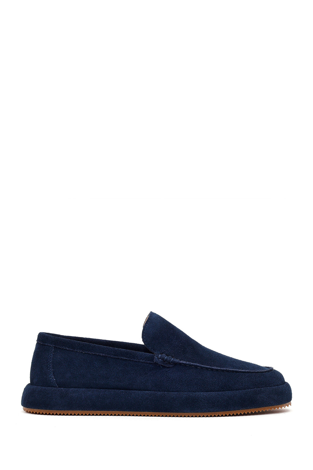 Erkek Lacivert Süet Deri Casual Loafer
