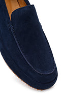 Erkek Lacivert Süet Deri Casual Loafer | Derimod