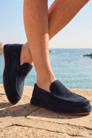 Erkek Lacivert Süet Deri Casual Loafer | Derimod