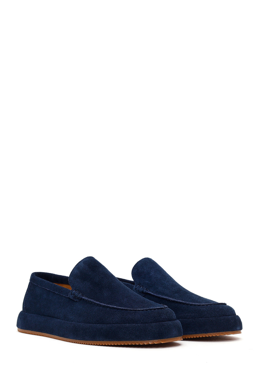 Erkek Lacivert Süet Deri Casual Loafer