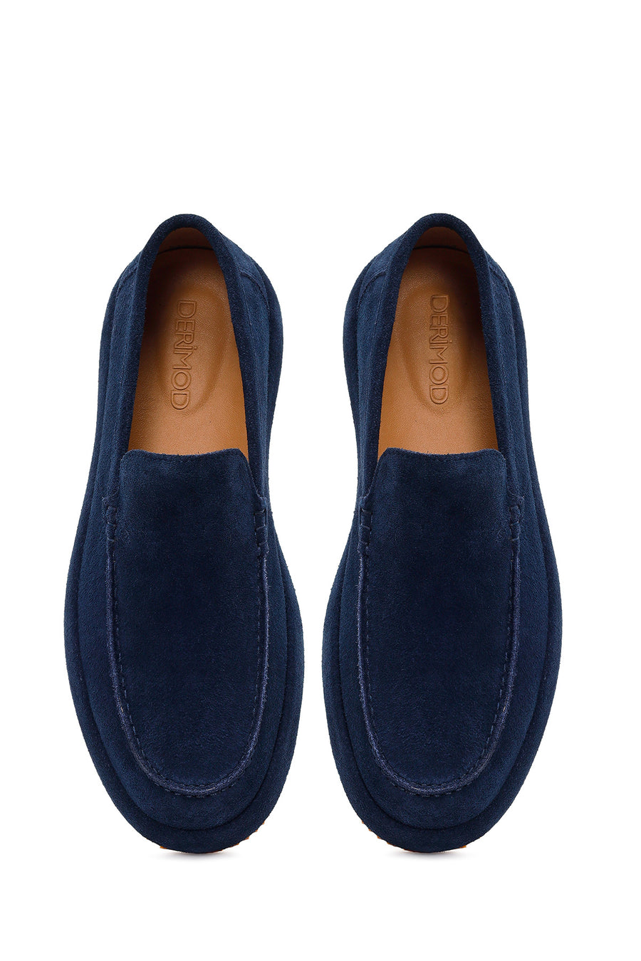 Erkek Lacivert Süet Deri Casual Loafer
